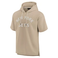 Unisex Fanatics Khaki New York Jets Elements Super Soft Fleece Short Sleeve Pullover Hoodie