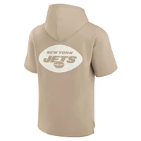 Unisex Fanatics Khaki New York Jets Elements Super Soft Fleece Short Sleeve Pullover Hoodie