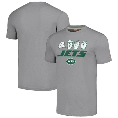 Unisex Homage Grey New York Jets The NFL ASL Collection by Love Sign American Language T-Shirt