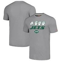 T-shirt unisexe gris hommage en langue des signes américaine New York Jets