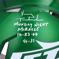 Vinny Testaverde New York Jets Autographed Riddell Speed Authentic Helmet with Monday Night Miracle Inscriptions - Limited Edition of 12