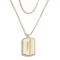 WEAR by Erin Andrews x Baublebar New York Jets Collier plaque d'identité en or