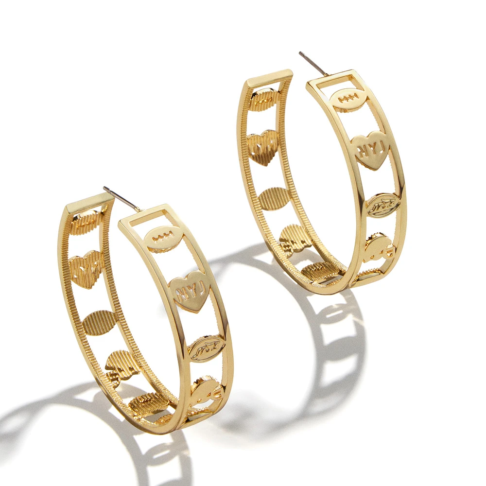 WEAR by Erin Andrews x Baublebar New York Jets Motif Hoop Earrings