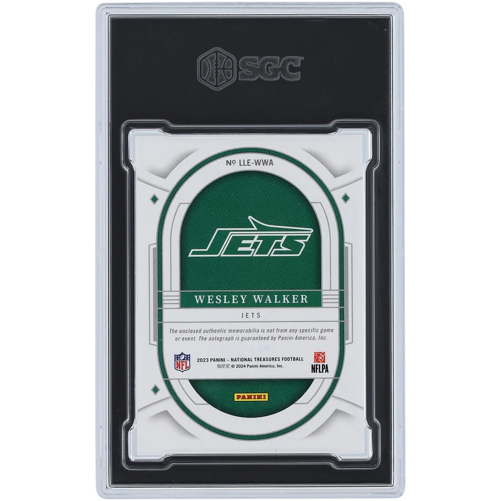 Carte authentifiée Panini National Treasures Lasting Legacies Material Relic #LLE-WWA #60/99 SGC 9/10 autographiée par Wesley Walker des New York Jets 2023