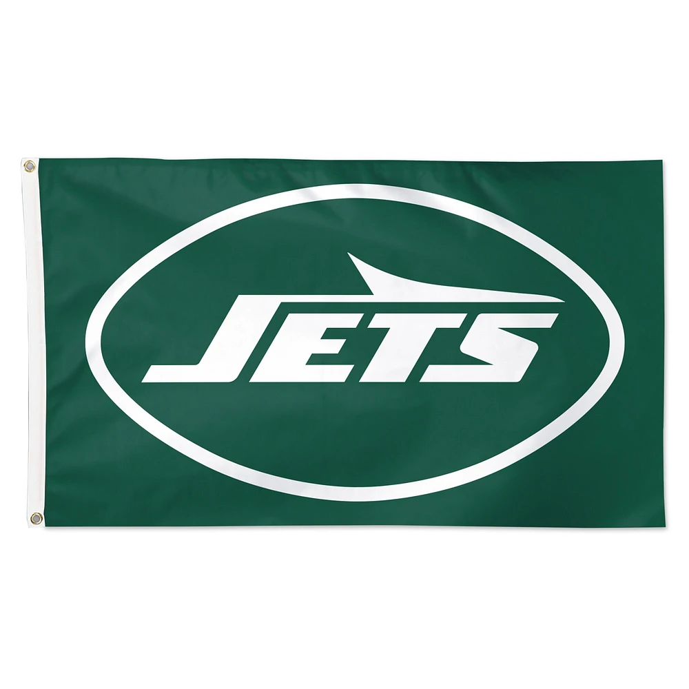 Drapeau de luxe WinCraft New York Jets 3' x 5' avec logo recto