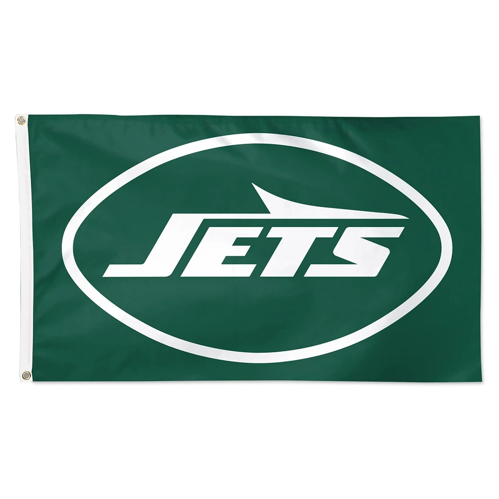 Drapeau de luxe WinCraft New York Jets 3' x 5' avec logo recto
