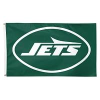 Drapeau de luxe WinCraft New York Jets 3' x 5' avec logo recto