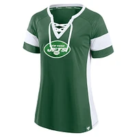 Haut à lacets Athena New York Jets vert foncé Fanatics pour femmes