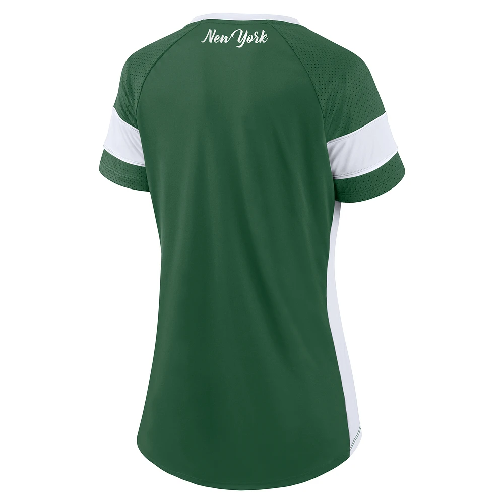 Haut à lacets Athena New York Jets vert foncé Fanatics pour femmes