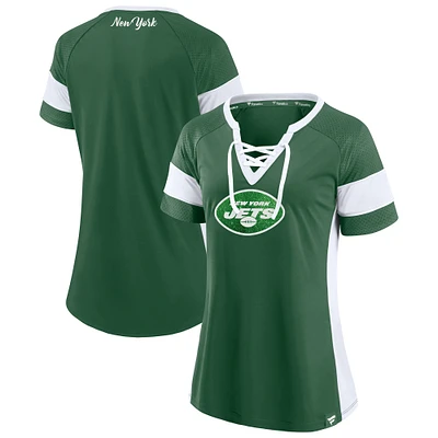 Haut à lacets Athena New York Jets vert foncé Fanatics pour femmes