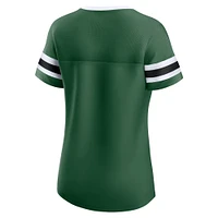 T-shirt à lacets emblématique Athena True Catch des New York Jets pour femmes Fanatics Green