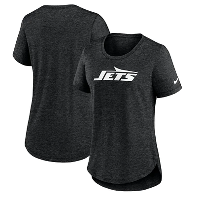 Women's Nike  Heather Black New York Jets Tri-Blend Fashion T-Shirt
