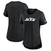 Women's Nike  Heather Black New York Jets Tri-Blend Fashion T-Shirt