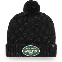 Bonnet en tricot à revers avec logo Fiona des Jets de New York '47 pour femmes, noir