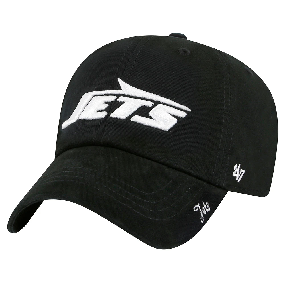 Casquette réglable noire New York Jets Miata Clean Up '47 pour femmes