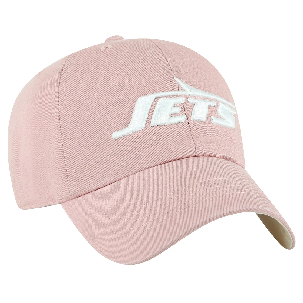 Women's '47  Pink New York Jets Ballpark Cheer Dusty Rose Clean Up Adjustable Hat