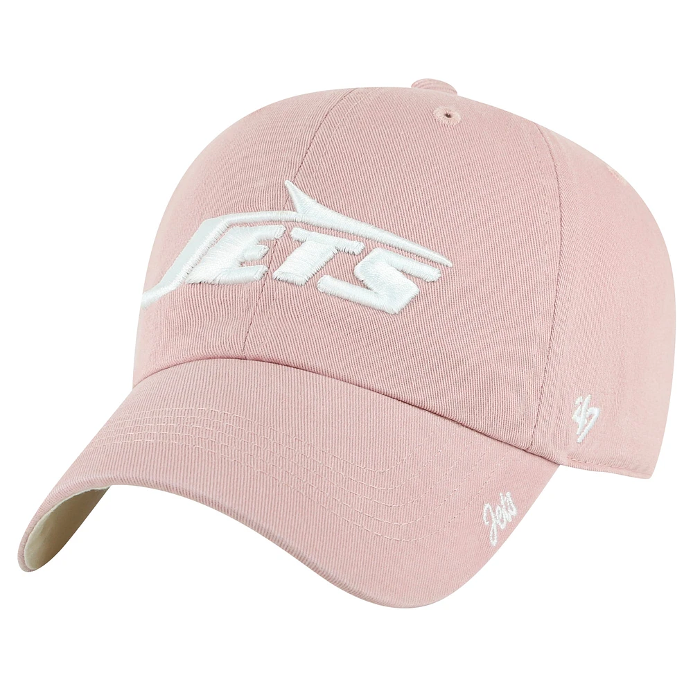 Women's '47  Pink New York Jets Ballpark Cheer Dusty Rose Clean Up Adjustable Hat