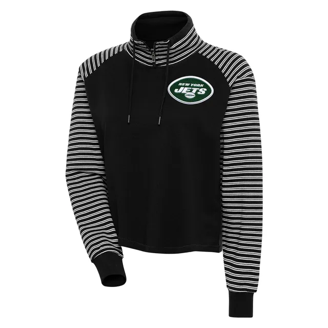 Men's Antigua Charcoal New York Jets Victory Full-Zip Hoodie