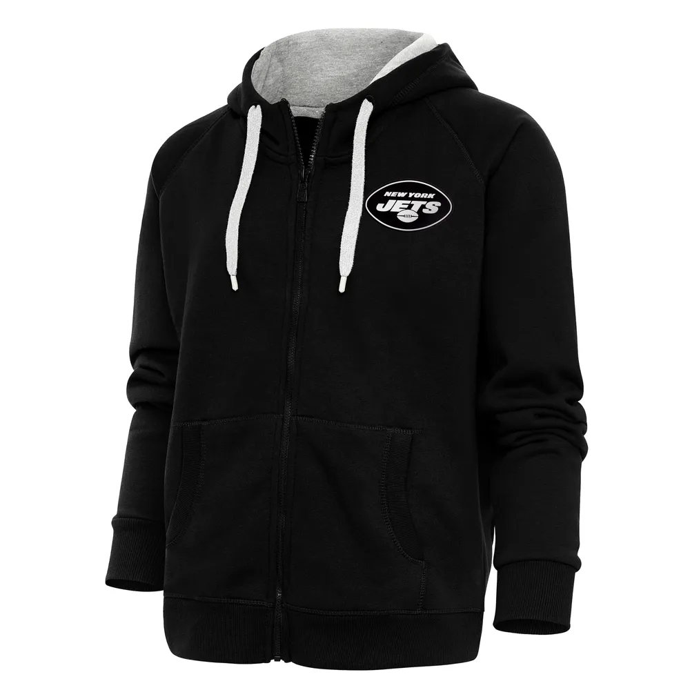 Lids New York Jets Antigua Women's Metallic Logo Victory Full-Zip Hoodie