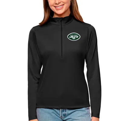 Lids New York Jets Antigua Women's Metallic Logo Tribute Half-Zip Top