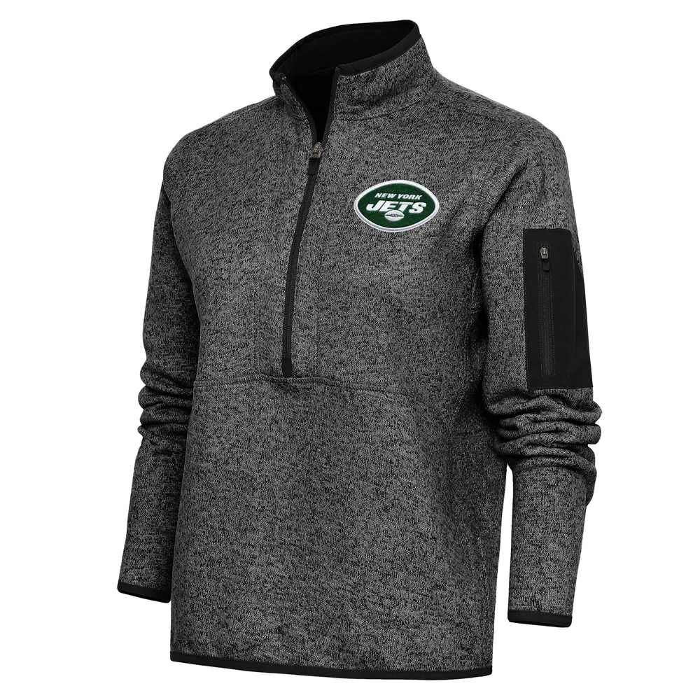 Lids New York Jets Antigua Women's Fortune Half-Zip Pullover Jacket - Black