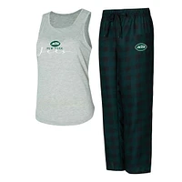 Ensemble de nuit pour femme Concepts Sport gris/vert New York Jets Petition avec débardeur et pantalon