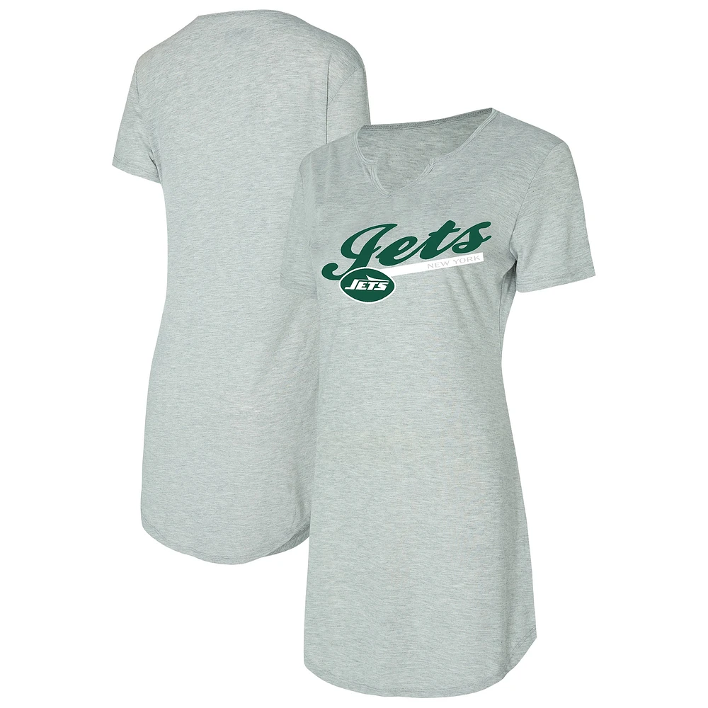 Chemise de nuit en tricot gris pour femme Concepts Sport New York Jets Petition