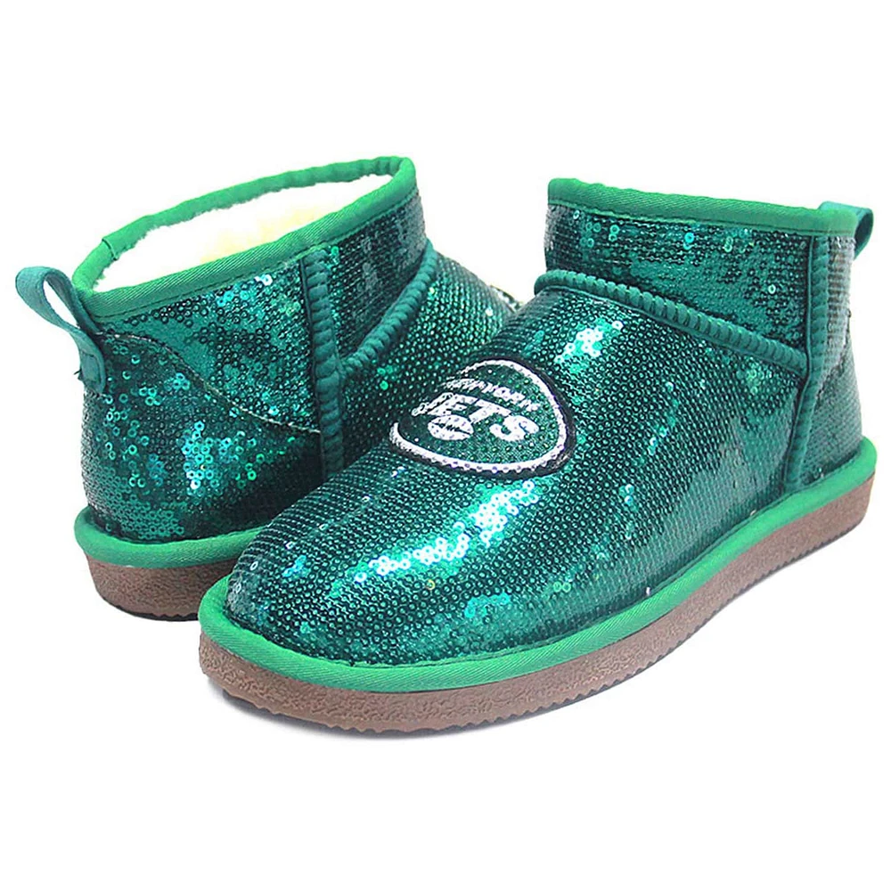 Bottines à paillettes Cuce Green New York Jets pour femmes