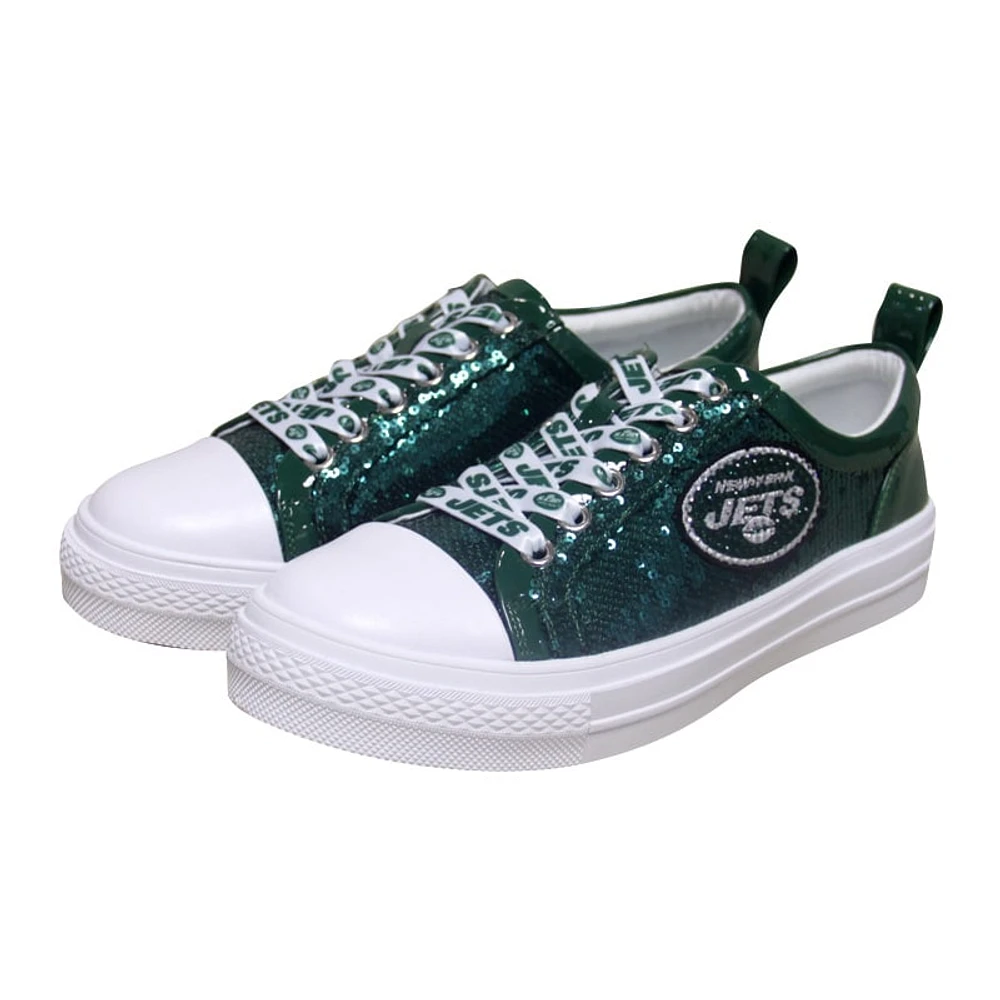 Baskets à paillettes Cuce Green New York Jets Team pour femmes