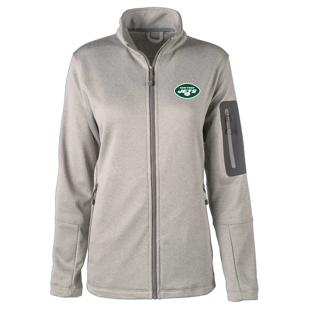 Veste entièrement zippée Dunbrooke Heather Charcoal New York Jets Freestyle Teflon Shield pour femme