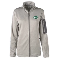 Veste entièrement zippée Dunbrooke Heather Charcoal New York Jets Freestyle Teflon Shield pour femme