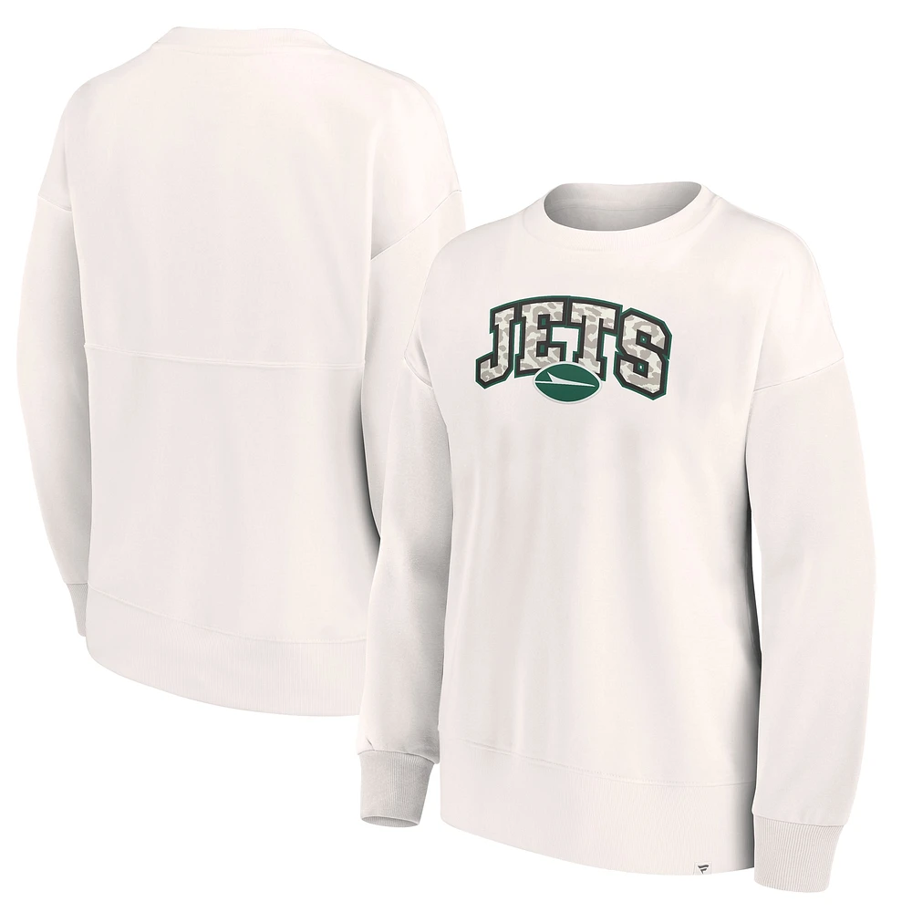 Sweat-shirt à enfiler imprimé léopard de l'équipe New York Jets la marque Fanatics pour femme