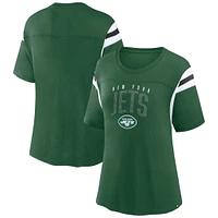 T-shirt vert fanatiques pour femmes des Jets de New York classique avec strass