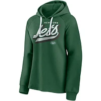 Women's Fanatics Green New York Jets First Contact Raglan Pullover Hoodie