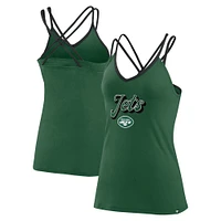 Women's Fanatics Green New York Jets Go For It Strappy Crossback Tank Top