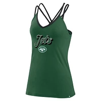 Débardeur vert à bretelles et dos croisé Fanatics pour femmes des New York Jets Go For It