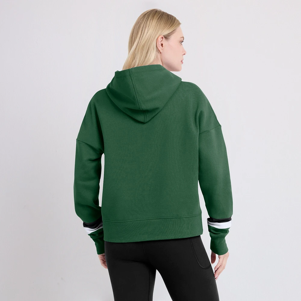 Women's Fanatics  Green New York Jets Over Under Pullover Hoodie