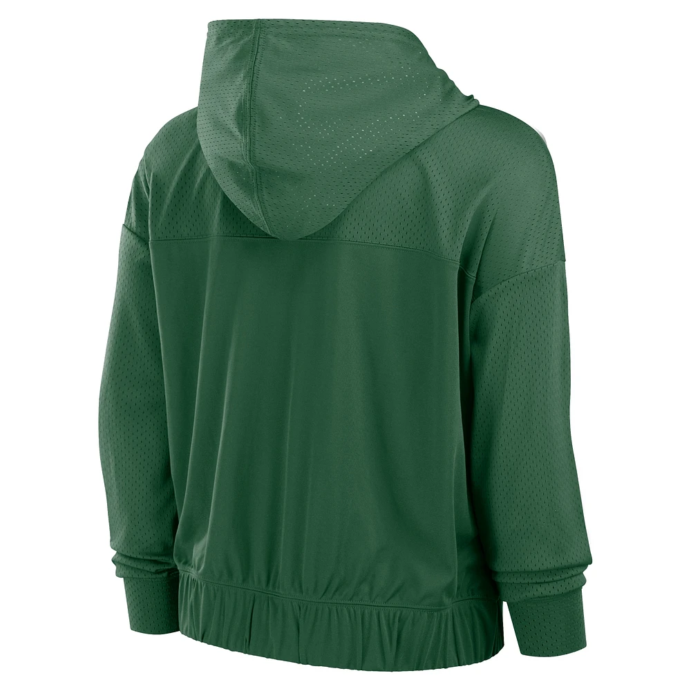 Sweat à capuche entièrement zippé vert New York Jets Script Lock Fanatics pour femmes