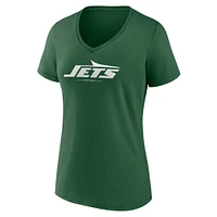 Women's Fanatics  Green New York Jets Team Lock-Up V-Neck T-Shirt