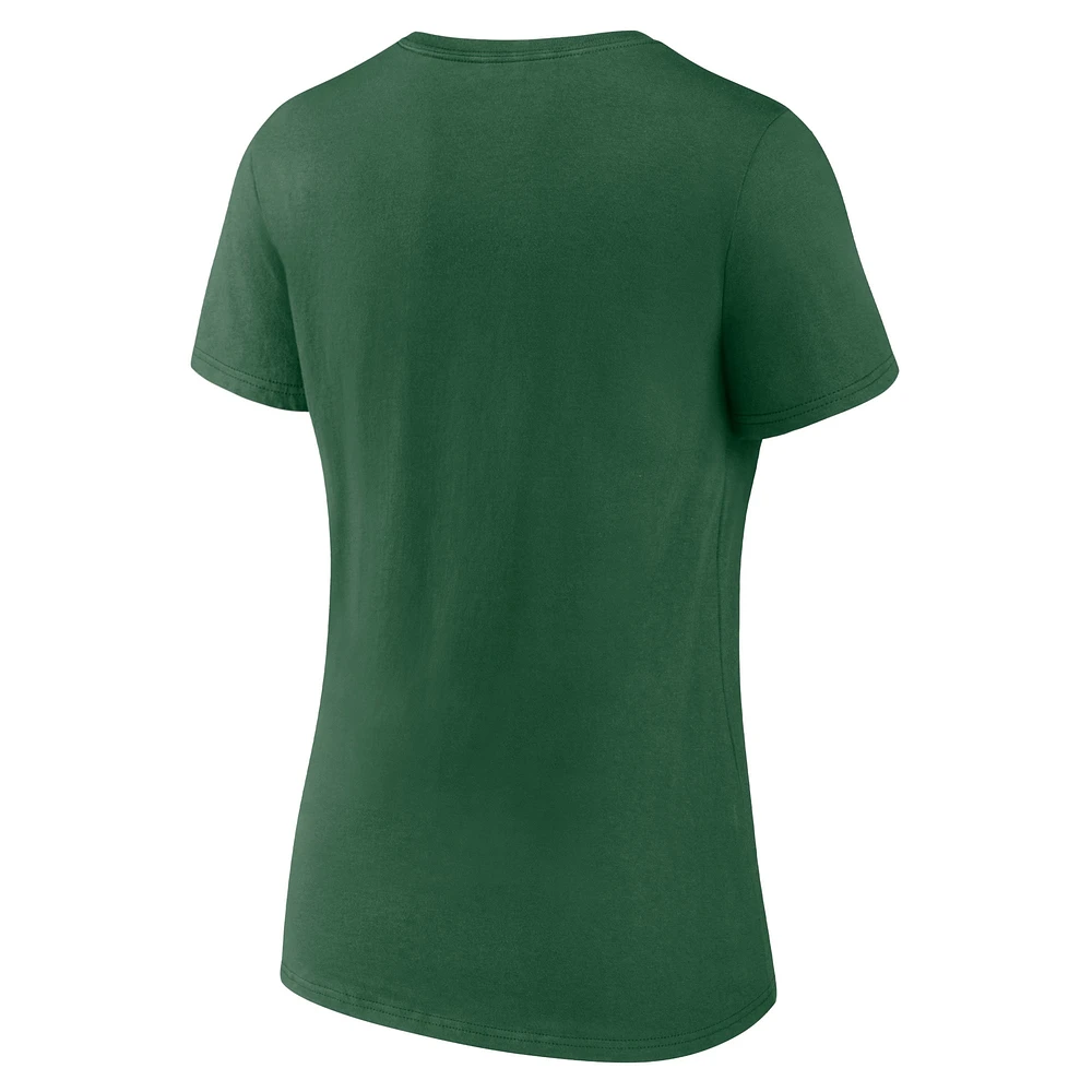 Women's Fanatics  Green New York Jets Team Lock-Up V-Neck T-Shirt
