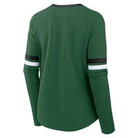 Haut tendance à manches longues lacets vert New York Jets Won and Done Fanatics pour femmes