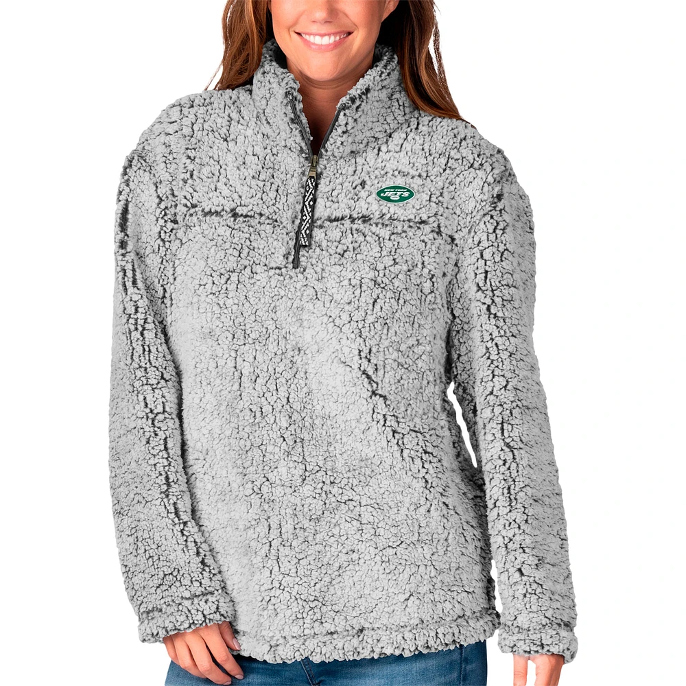 Veste zippée en sherpa pour femme G-III 4Her par Carl Banks, gris, des New York Jets