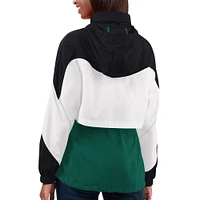 Women's G-III 4Her by Carl Banks Green/Black New York Jets Tie Breaker Lightweight Quarter-Zip Jacket