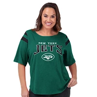 T-shirt de secondeur vert G-III 4Her par Carl Banks pour femme, grande taille, New York Jets