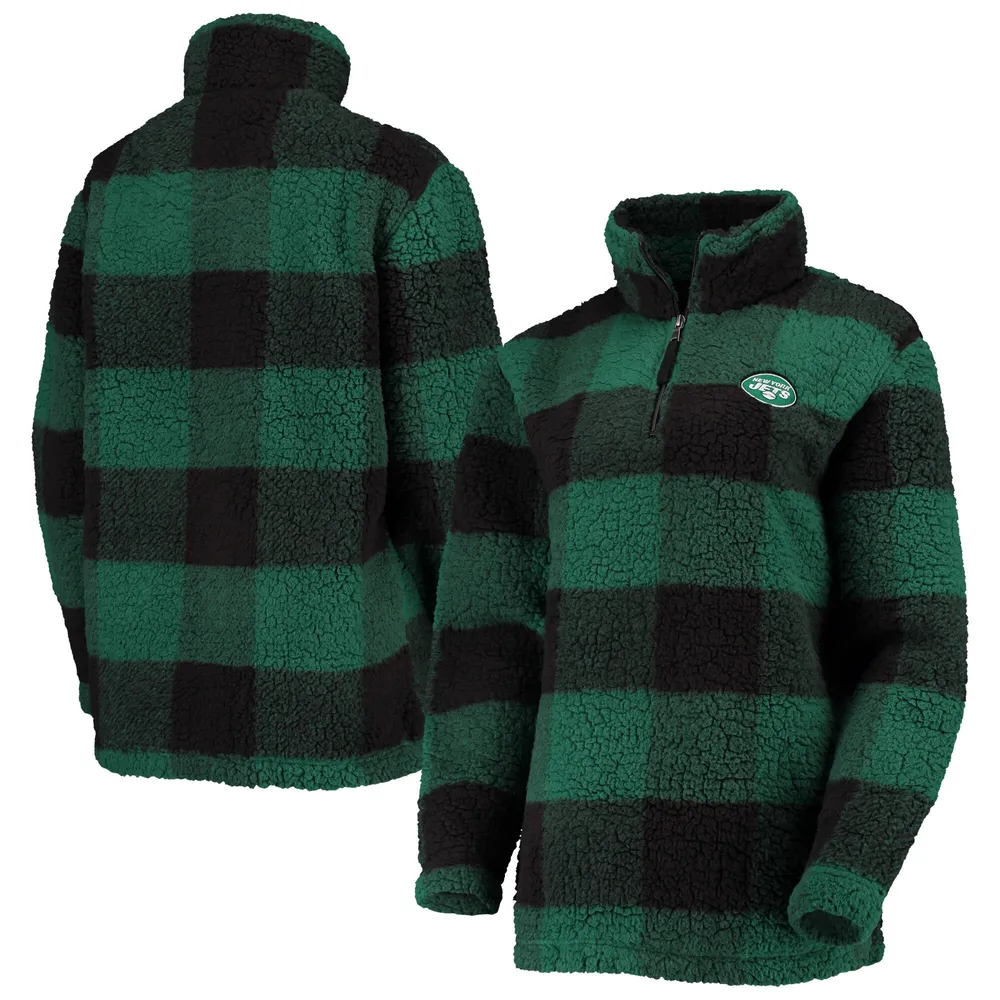 Lids New York Jets G-III 4Her by Carl Banks Women's Sherpa Plaid Quarter-Zip  Jacket - Green