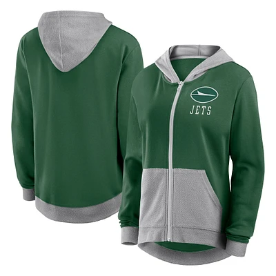 Sweat à capuche zippé en French Terry Hit It vert New York Jets pour femme