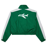 Veste courte entièrement zippée en nylon vert New York Jets de Mitchell & Ness pour femme