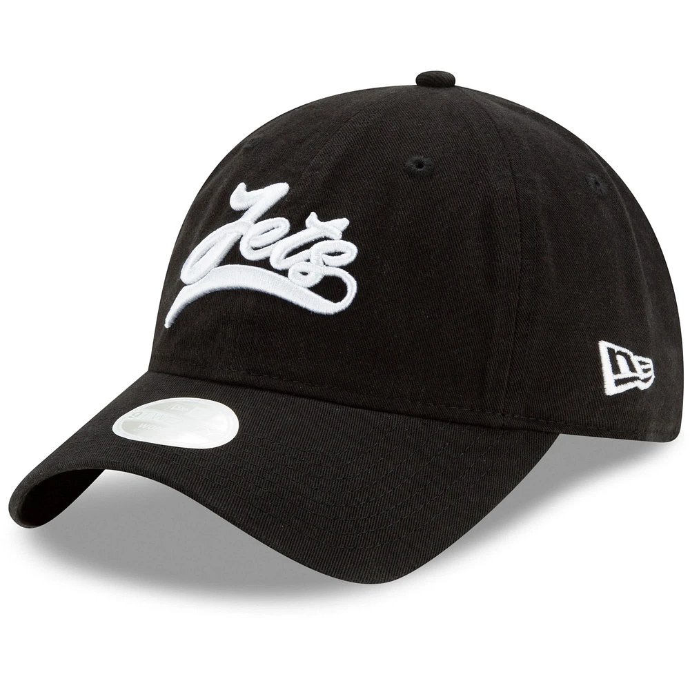 Casquette ajustable 9TWENTY Tail Sweep 9TWENTY des Jets de New York New Era pour femme, noire