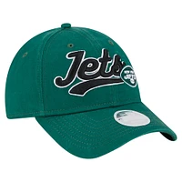 Casquette réglable verte New Era New York Jets Cheer 9FORTY pour femme