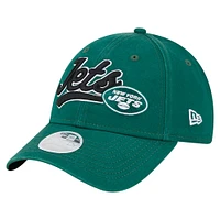 Casquette réglable verte New Era New York Jets Cheer 9FORTY pour femme